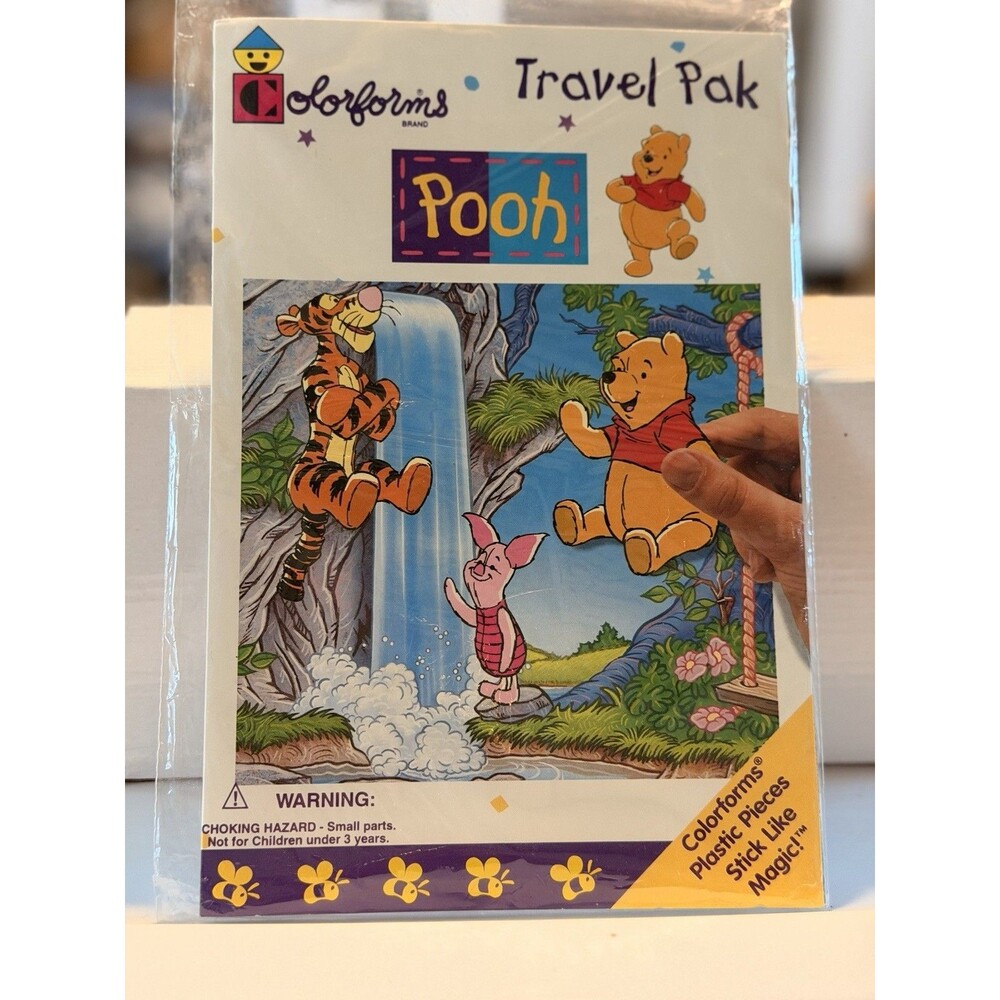 Vintage Disney Winnie The Pooh Travel Pak Pieces And Board Stickers Sealed 1994